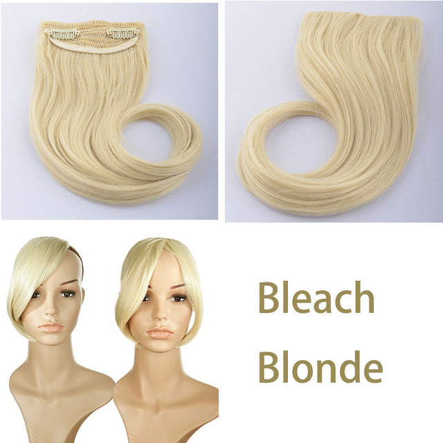 long clip in on front hair bang side fringe hair extension real natural synthetic bangs hair piece