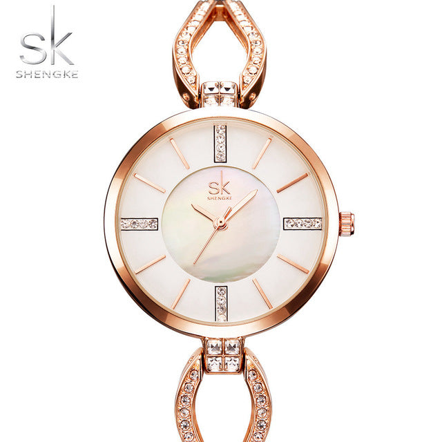 luxury brand women watches diamond dial bracelet wristwatch for girl elegant ladies quartz watch female dress watch sk gold