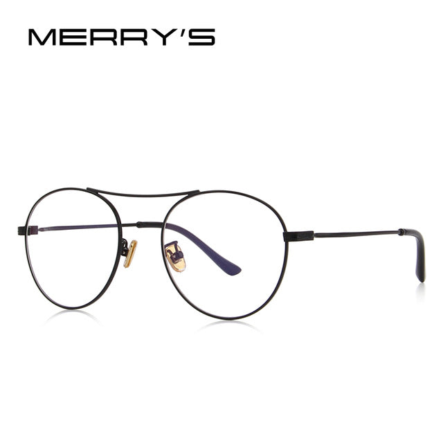 merry's design men/women fashion oval optical frames eyeglasses c01 black