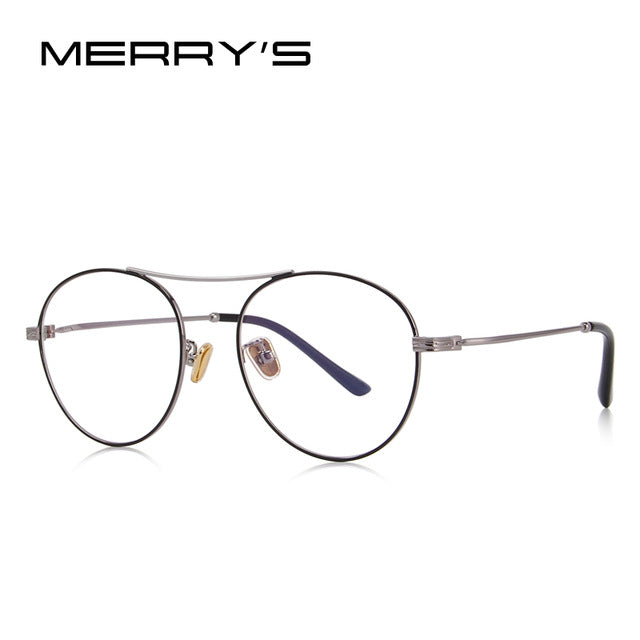 merry's design men/women fashion oval optical frames eyeglasses c02 silver