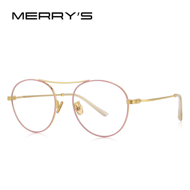 merry's design men/women fashion oval optical frames eyeglasses c03 pink