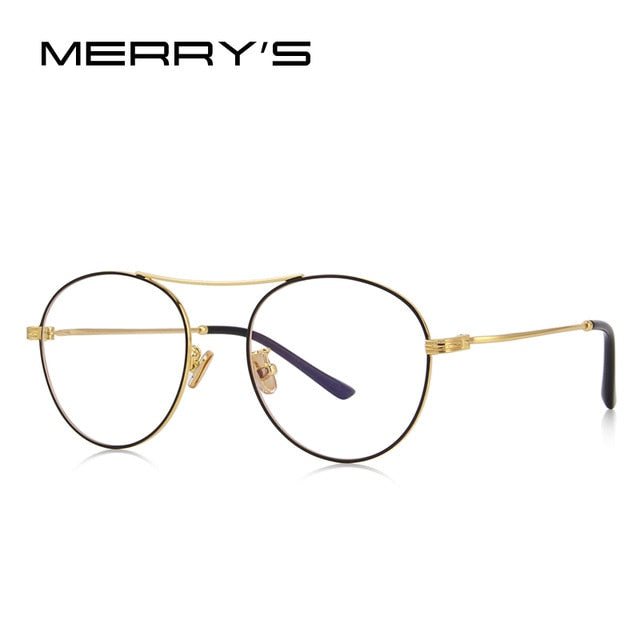 merry's design men/women fashion oval optical frames eyeglasses c04 black gold