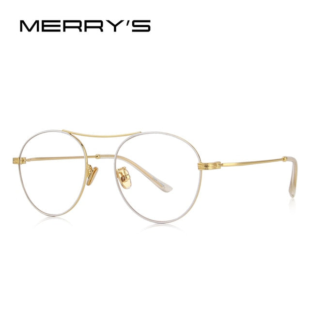 merry's design men/women fashion oval optical frames eyeglasses c05 white