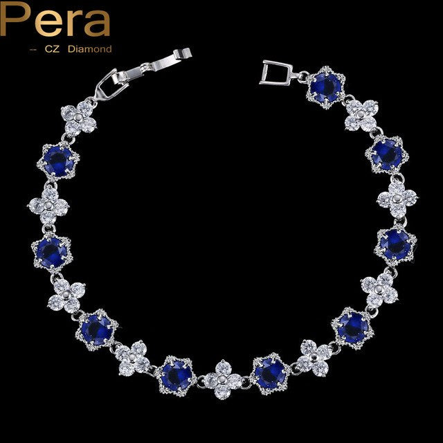 fashion female jewelry star shape light blue austrian crystal stone sterling silver bracelets for women christmas gift royal blue