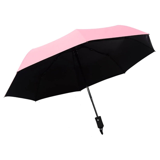 wind resistant folding automatic umbrella windproof travel rain sun umbrellas with auto open close button hogard pink