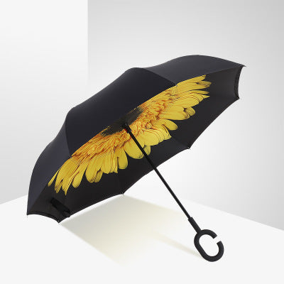 windproof reverse folding double layer inverted umbrella self stand umbrella rain women high quality xiangrikui
