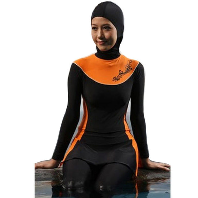 yongse push up long sleeve plus size muslim swimwear modest islamic swim wear baiclothing women full cover swimsuit burkinis