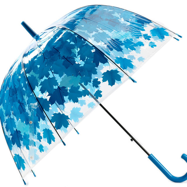 new long handle transparent umbrella creative semi-automatic rainy umbrella women outdoor rain protection mum 8 ribs paraguas 021