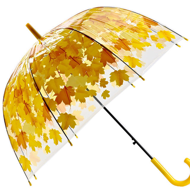 new long handle transparent umbrella creative semi-automatic rainy umbrella women outdoor rain protection mum 8 ribs paraguas 023