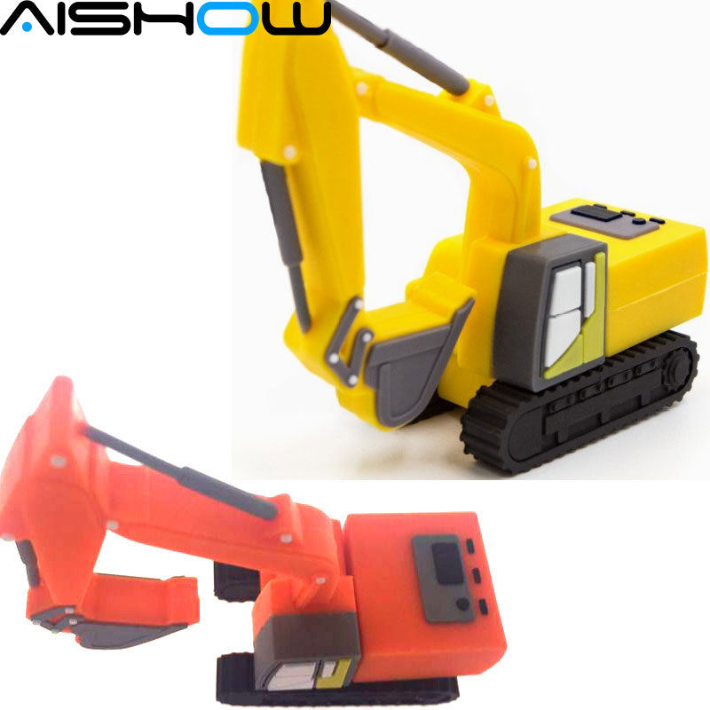 usb flash disk 4gb 8gb 16gb 32gb  excavators truck cartoon usb flash drive 64gb usb memory pen driver gifts gadget