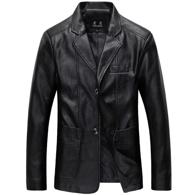 autumn winter slim mens motorcycle leather blazer jacket coat black brown yellow pu leather blazer