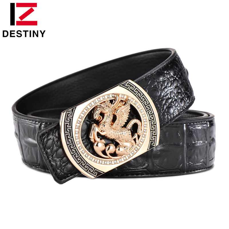 destiny designer belts men luxury famous brand male genuine leather strap waist gold silver horse belt pegasus design wedding