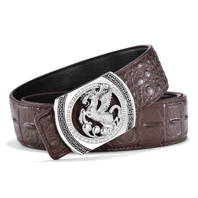 destiny designer belts men luxury famous brand male genuine leather strap waist gold silver horse belt pegasus design wedding