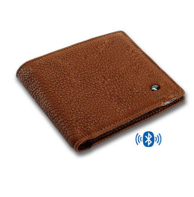 2017 new genuine leather short smart wallet bluetooth connected with phone ios andriod app available anti lost selfie purse brown short purse