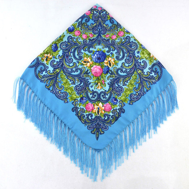 [faithink] new fashion women cotton square wrap scarf shawl lady gift tassel winter floral solid foulard scarves jm34 kong blue