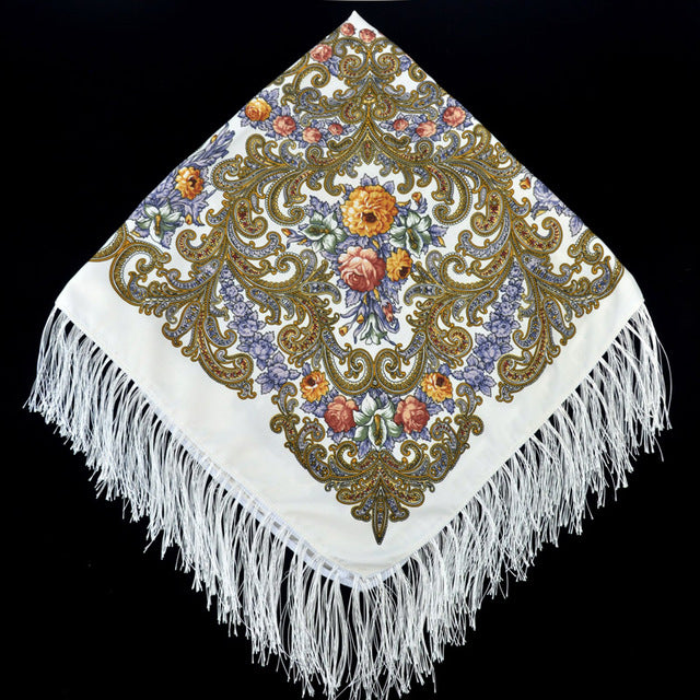 [faithink] new fashion women cotton square wrap scarf shawl lady gift tassel winter floral solid foulard scarves jm34 white lavender