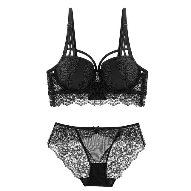 cinoon new sexy lace  bandage lingerie set charm seduction push up underwear women elegant breathable comfortable bra set