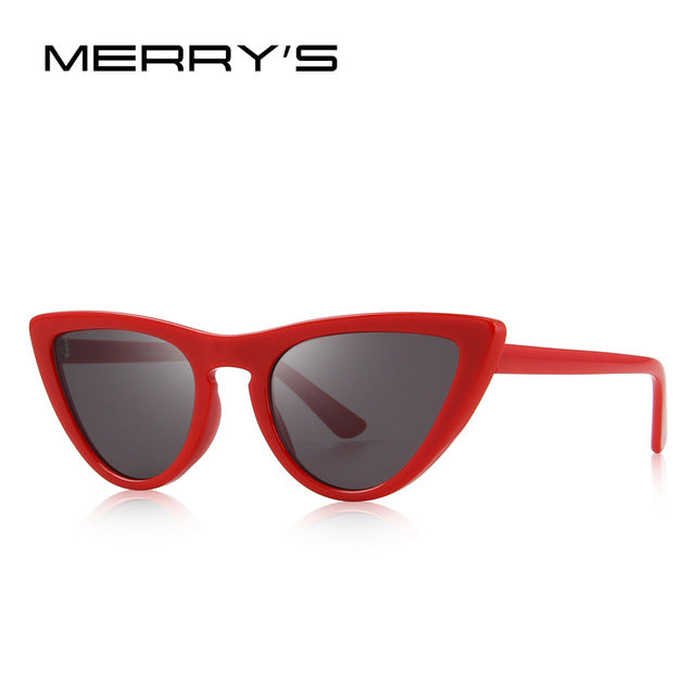 merry's design fashion women cat eye sunglasses brand designer sunglasses c03 red black