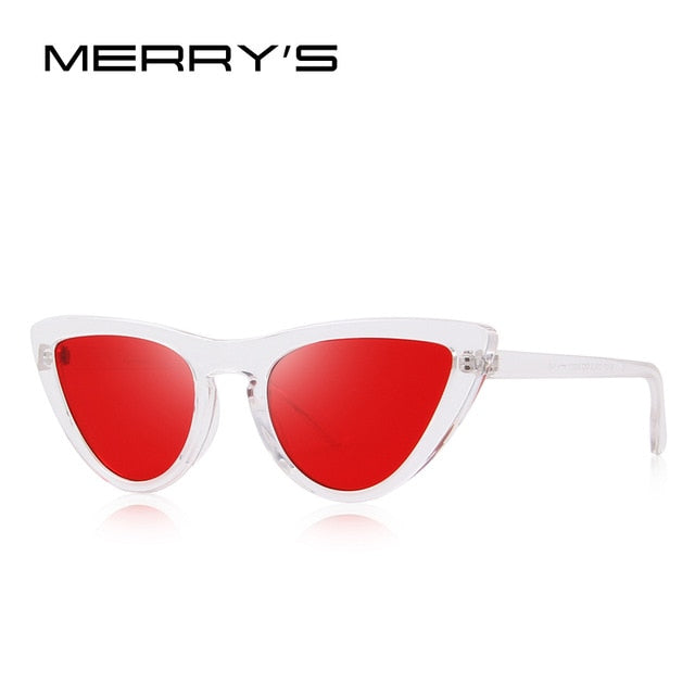 merry's design fashion women cat eye sunglasses brand designer sunglasses c06 clear red