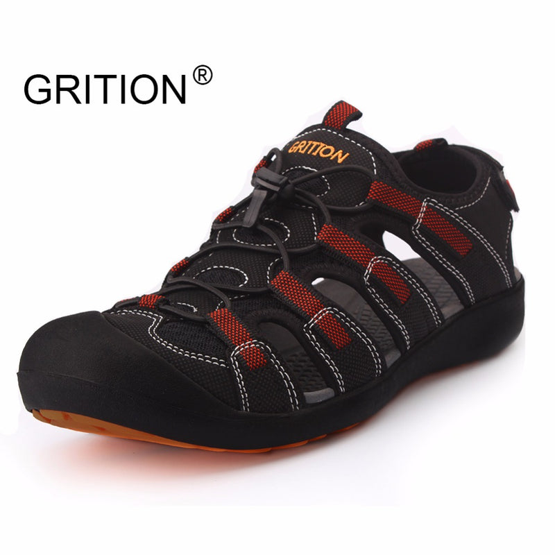 grition summer men outdoor sandals hiking trekking shoes sandals quick dry protective toecap sport walking shoes