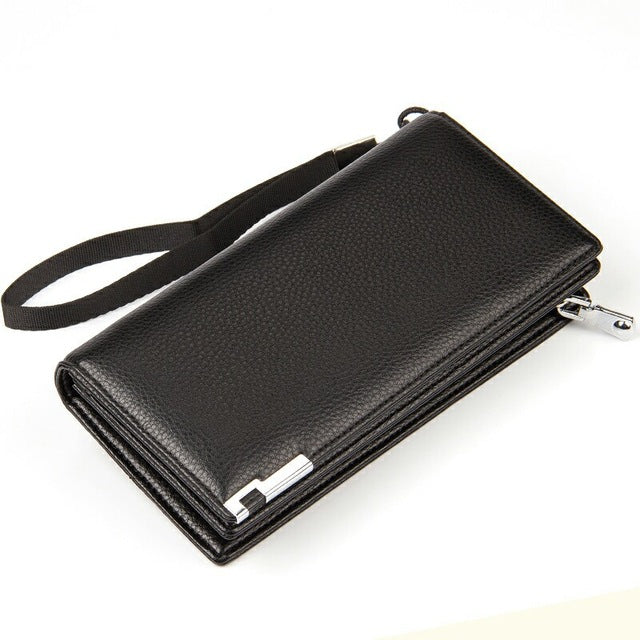 baellerry brand business wristlet smart wallet leather card holder male purse travel fashion men money wallets for credit card black