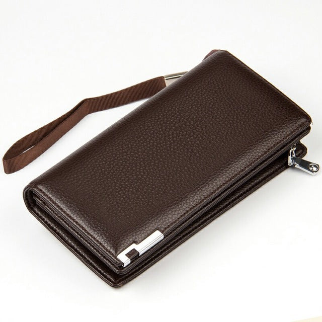 baellerry brand business wristlet smart wallet leather card holder male purse travel fashion men money wallets for credit card dark coffee