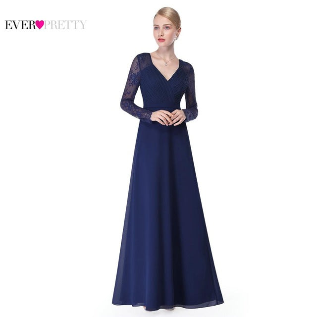 formal evening dresses ever pretty women's elegant v-neck long sleeve lace plus size evening dress