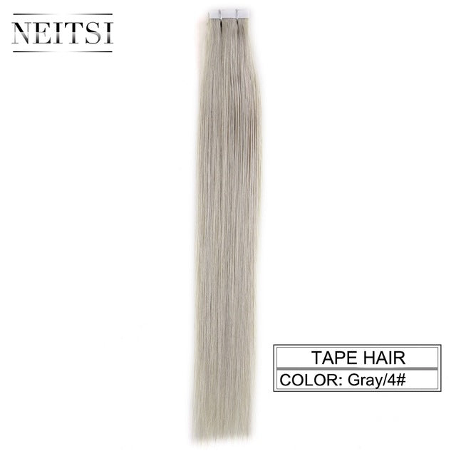 straight skin weft adhesive hair none remy tape in human hair extensions 16" 18" 20" 22" 24" double side tape 13 colors