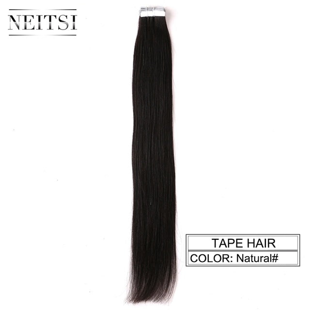 straight skin weft adhesive hair none remy tape in human hair extensions 16" 18" 20" 22" 24" double side tape 13 colors