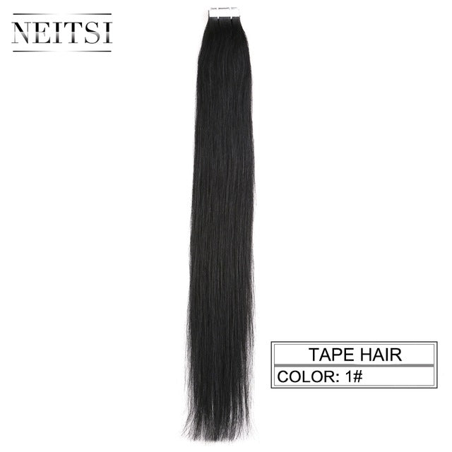 straight skin weft adhesive hair none remy tape in human hair extensions 16" 18" 20" 22" 24" double side tape 13 colors