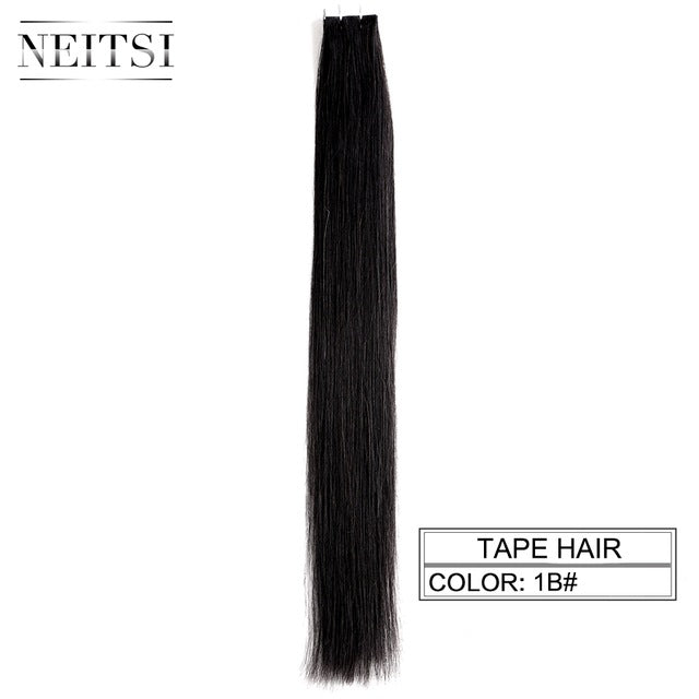 straight skin weft adhesive hair none remy tape in human hair extensions 16" 18" 20" 22" 24" double side tape 13 colors