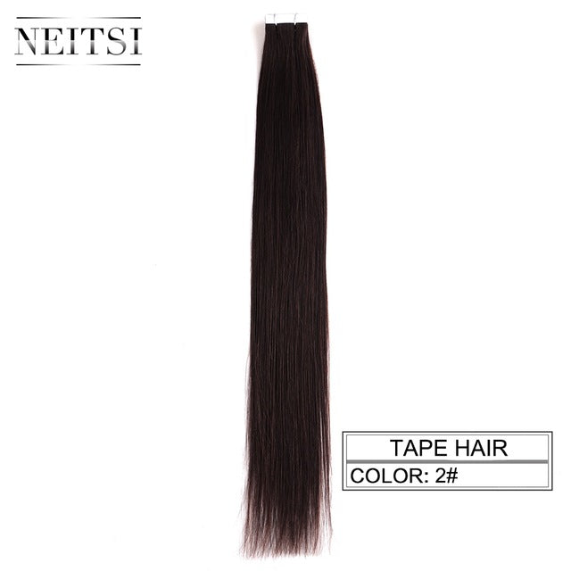 straight skin weft adhesive hair none remy tape in human hair extensions 16" 18" 20" 22" 24" double side tape 13 colors