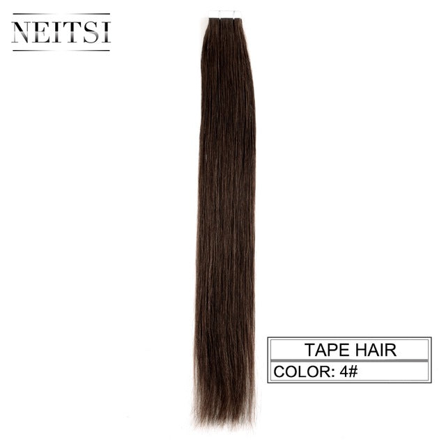 straight skin weft adhesive hair none remy tape in human hair extensions 16" 18" 20" 22" 24" double side tape 13 colors