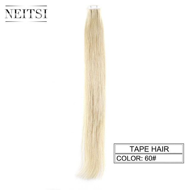 straight skin weft adhesive hair none remy tape in human hair extensions 16" 18" 20" 22" 24" double side tape 13 colors