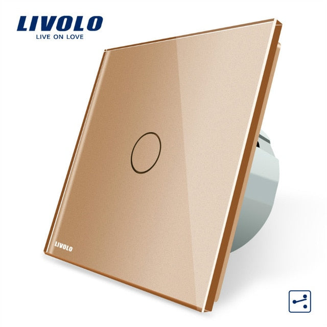 livolo eu standard wall switch 2 way control touch screen switch,  crystal glass panel, 220-250v,vl-c701s-1/2/3/5
