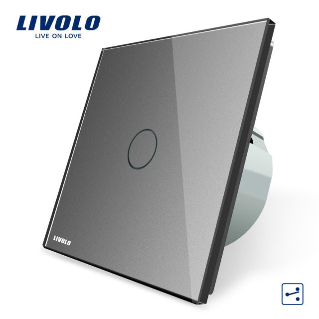 livolo eu standard wall switch 2 way control touch screen switch,  crystal glass panel, 220-250v,vl-c701s-1/2/3/5