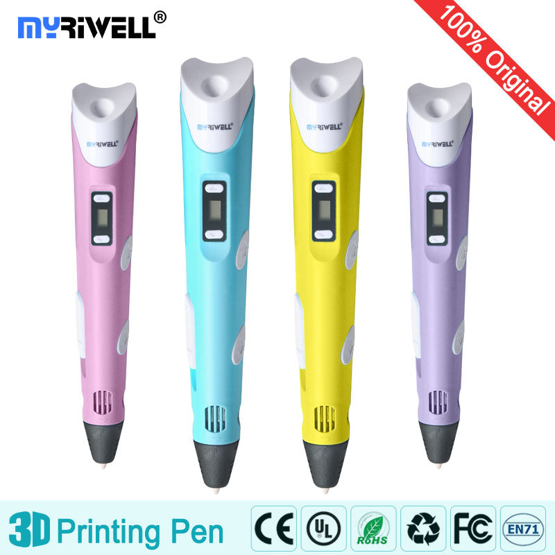 myriwell 3d pen 3d pens led display abs/pla filament  2017 children gifts 3d model smart magic pen 3d printer pen