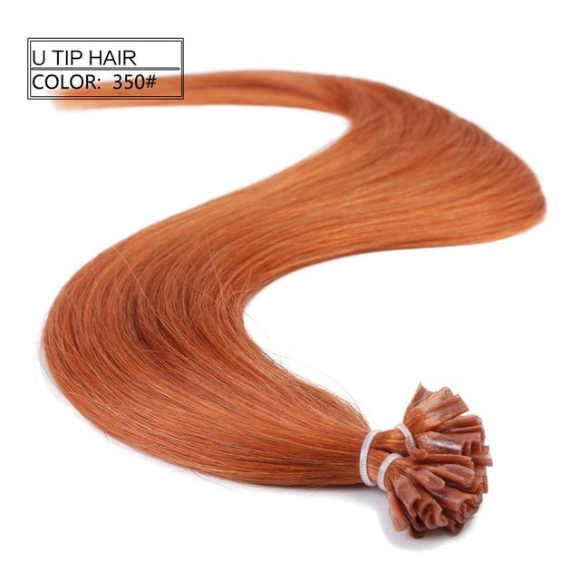 straight keratin capsules human fusion hair nail u tip machine made remy pre bonded hair extension 16" 20" 24" 1g/s 50g