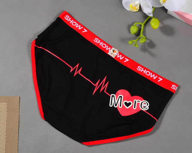 couples  underwear lovers clothing  bamboo fiber panties women men boxer masculine shorts heart-shaped print sexy briefs women