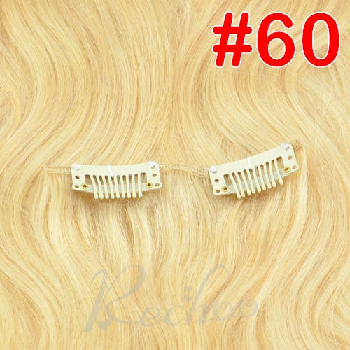 light brown brazilian machine made remy straight clips in human hair clip in extensions 7pcs/set 90 gram full head set #60 / 16 inches / 90g/set, china, >=25%, 6 months