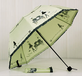 new arrival beautiful girl pattern umbrella rain women fashion arched princess umbrellas female parasol creative gift us041 old light green