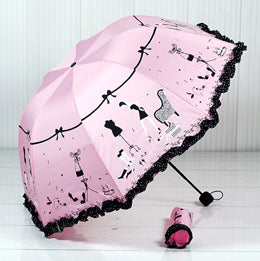 new arrival beautiful girl pattern umbrella rain women fashion arched princess umbrellas female parasol creative gift us041 new pink