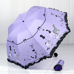new arrival beautiful girl pattern umbrella rain women fashion arched princess umbrellas female parasol creative gift us041 new purple