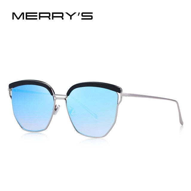 merry's design women classic cat eye sunglasses 100% uv protection c03 blue