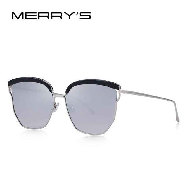 merry's design women classic cat eye sunglasses 100% uv protection c05 silver