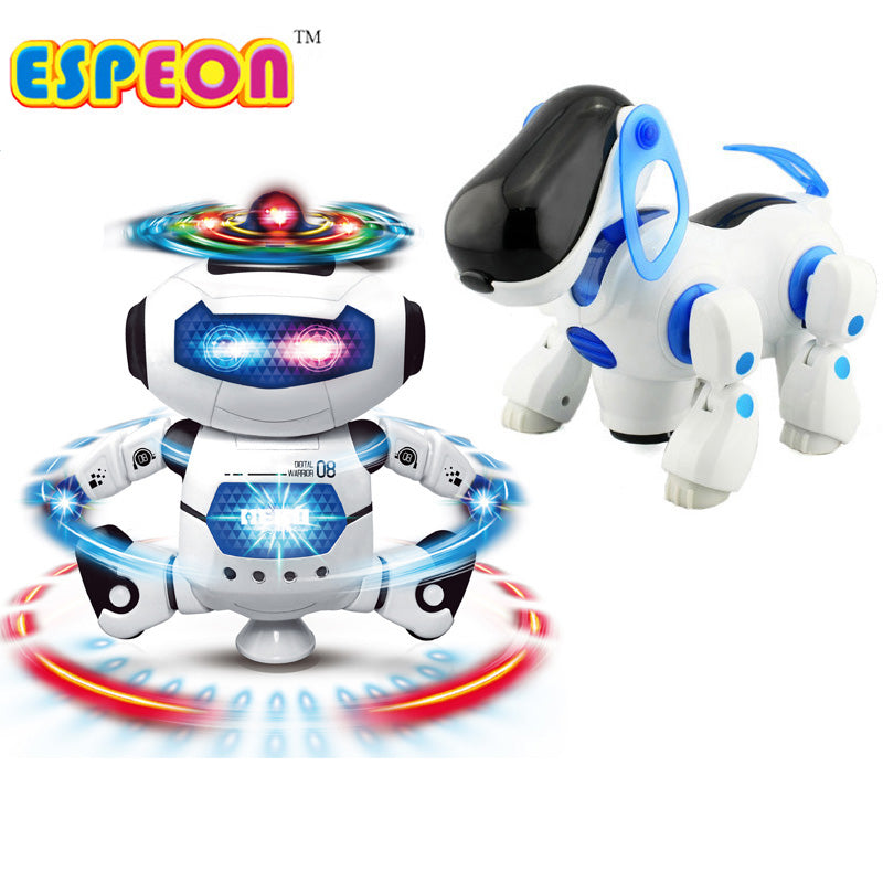 new smart space dance robot dog electronic walking toys with music light christmas new year gift for kids astronaut toy to child