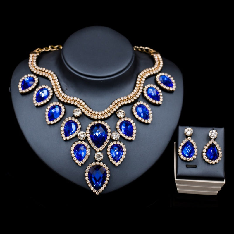 lan palace new jewelry set for woman african beads for bridal necklace and earrings crystal jewelry