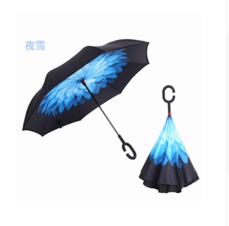 windproof reverse folding double layer inverted umbrella self stand umbrella rain women high quality yexue