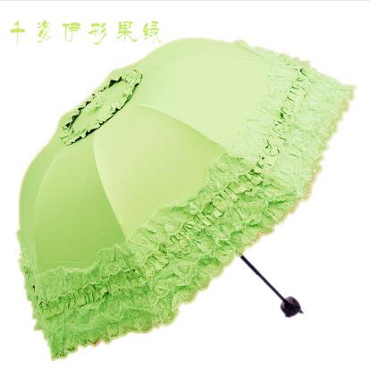 new arrival brand umbrella women lace  rain&sun sweet princess umbrella uv protection three folding durable spitze regenschirm other
