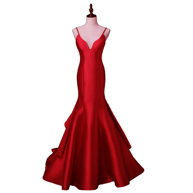 new arrival sexy  evening party dresses satin long gown
